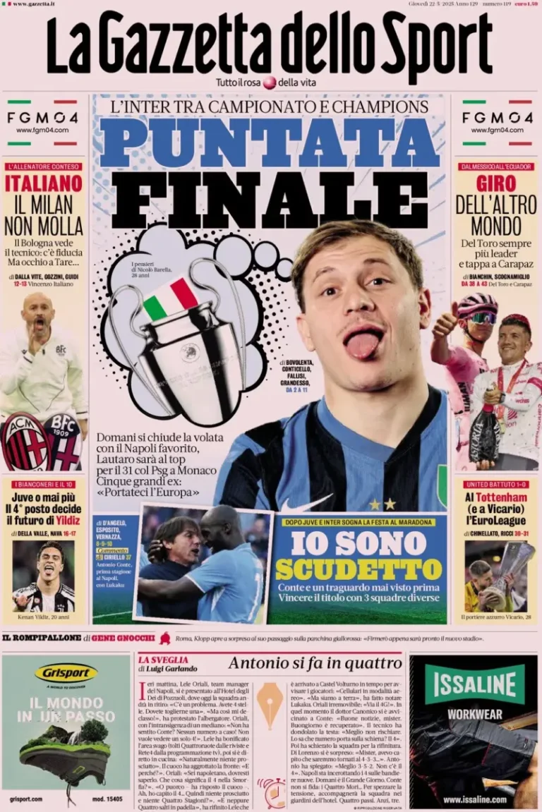 Today's sports newspaper headlines: may 22, 2025